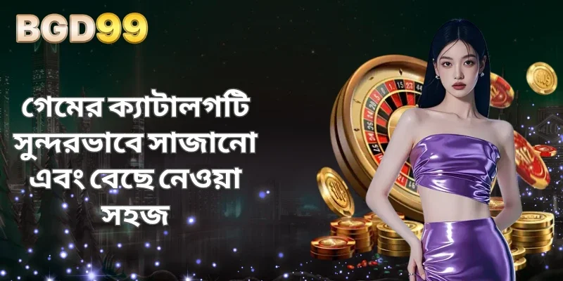 গেমের ক্যাটালগটি সুন্দরভাবে সাজানো এবং বেছে নেওয়া সহজ